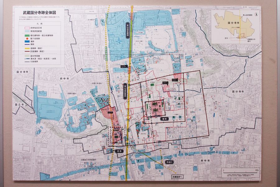 武蔵国分寺跡資料館　特別展「史跡武蔵国分寺跡のあゆみ」武蔵国分寺跡全体図