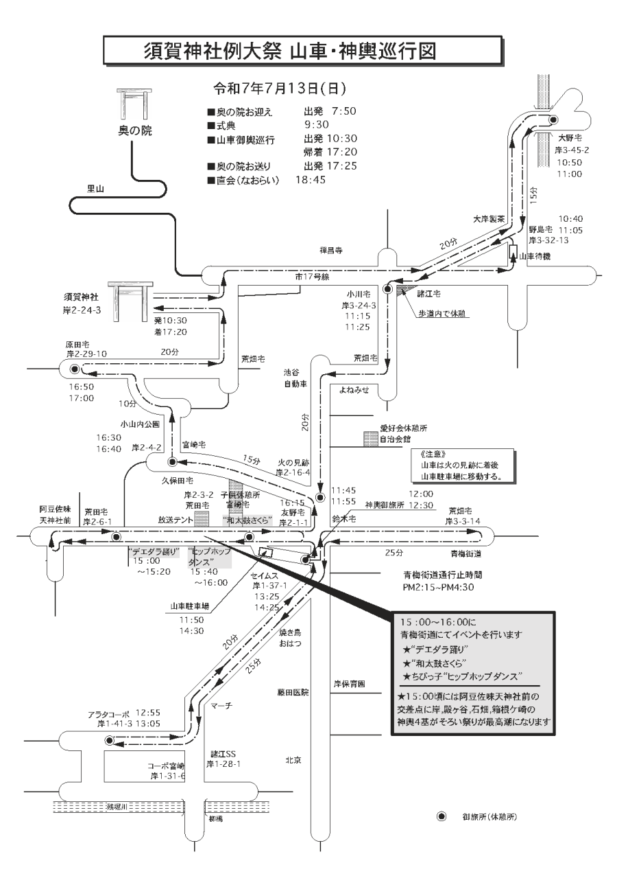 山車と神輿の巡行